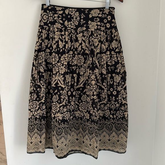 Jones New York Midi Skirt Women’s Small Petite PS Floral Pleated Cotton - Picture 2 of 9